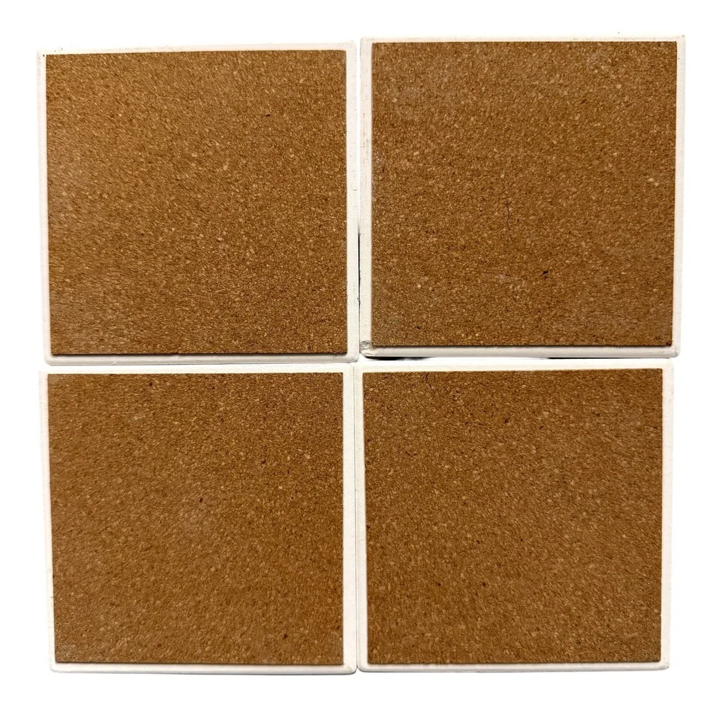 VTG Ceramic Coasters Italian Chef Cafe Design Cork Back Kitchen Decor Set of 4